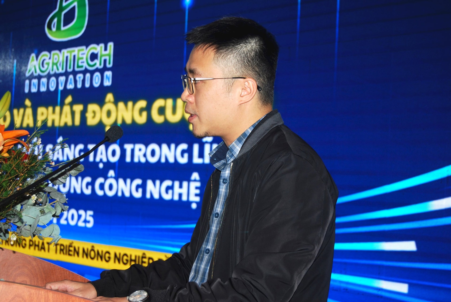 Đại diện Sở Khoa học và Công nghệ Lâm Đồng phát biêu tại buổi lễ