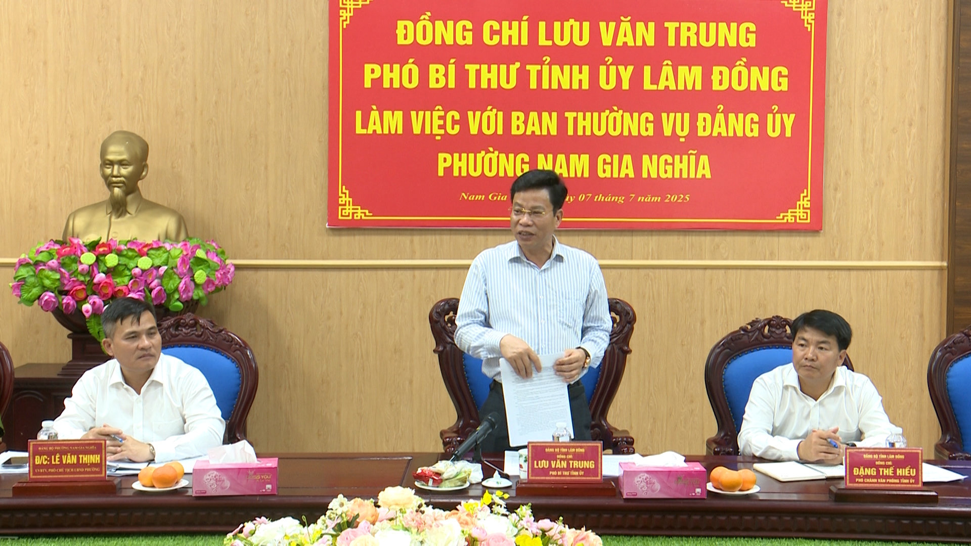 Phó Bí thư Dubaicasino88.bio Lưu Văn Trung làm việc với phường Đông Gia Nghĩa, Nam Gia Nghĩa