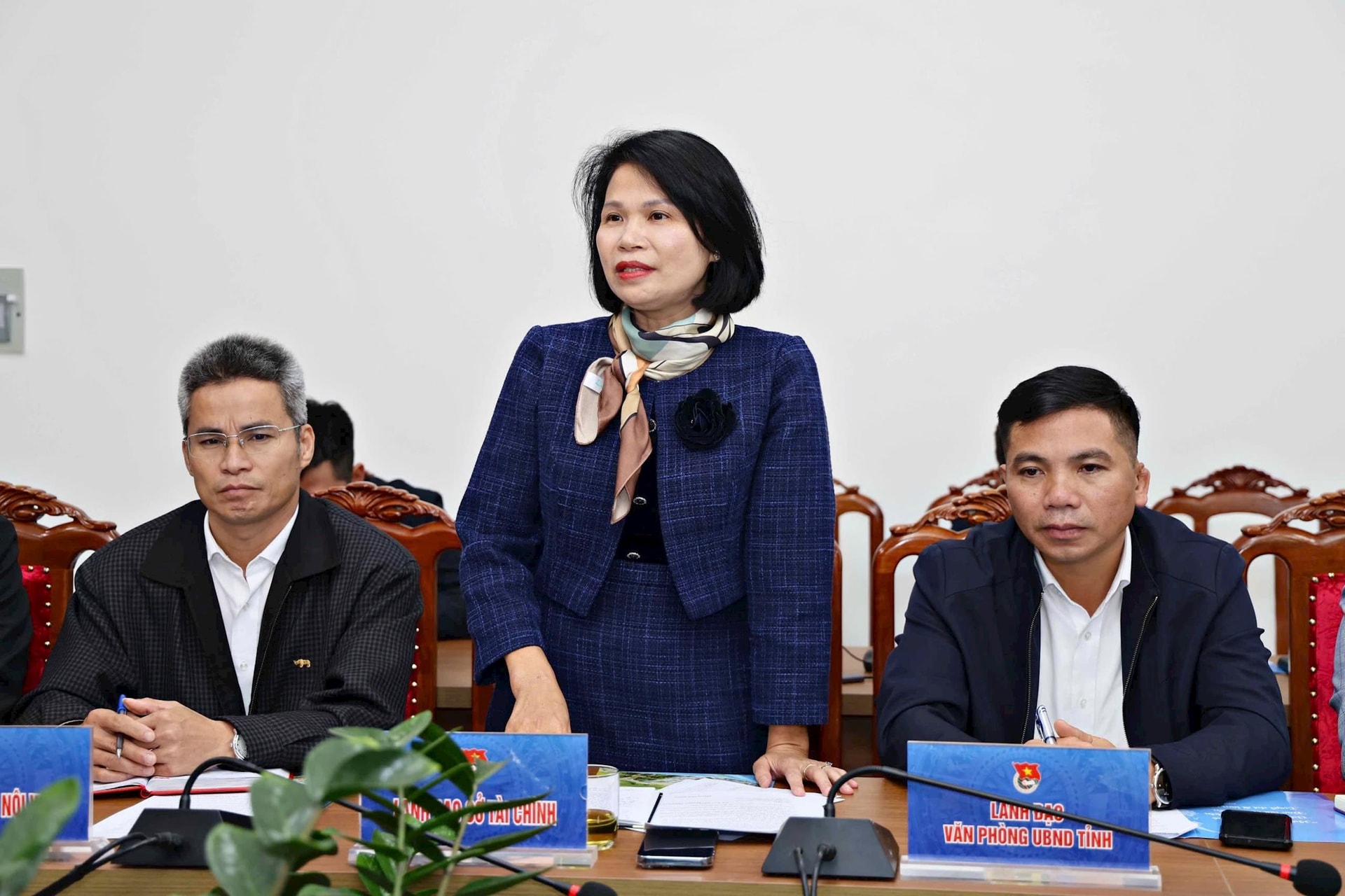 Phó Giám đốc Sở Tài chính Bùi Thị Tuyết Mai phát biểu, chia sẻ về chính sách hỗ trợ kinh phí và cơ sở vật chất cho tổ chức Đoàn