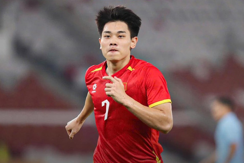 Đình Bắc lập công sau khi vào sân từ ghế dự bị, giúp U23 Việt Nam giành chiến thắng 2-1. (Ảnh: VFF)