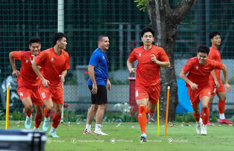 U23 Việt Nam sẵn sàng cho trận đấu với U23 Campuchia. (Nguồn: VFF)