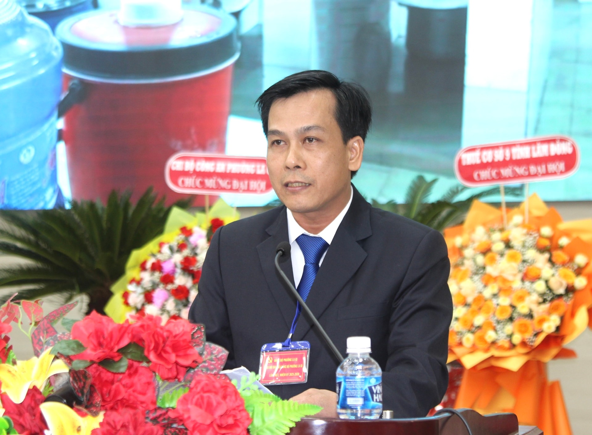 Ông Võ Minh Vương - Phó Bí thư Đảng uỷ phường La Gi phát biểu