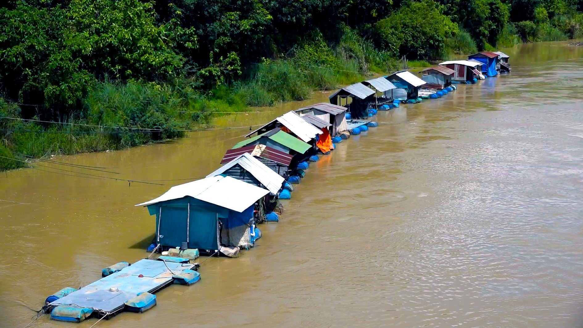Nuôi cá lồng bè trên sông La Ngà(Ảnh N. Lân)