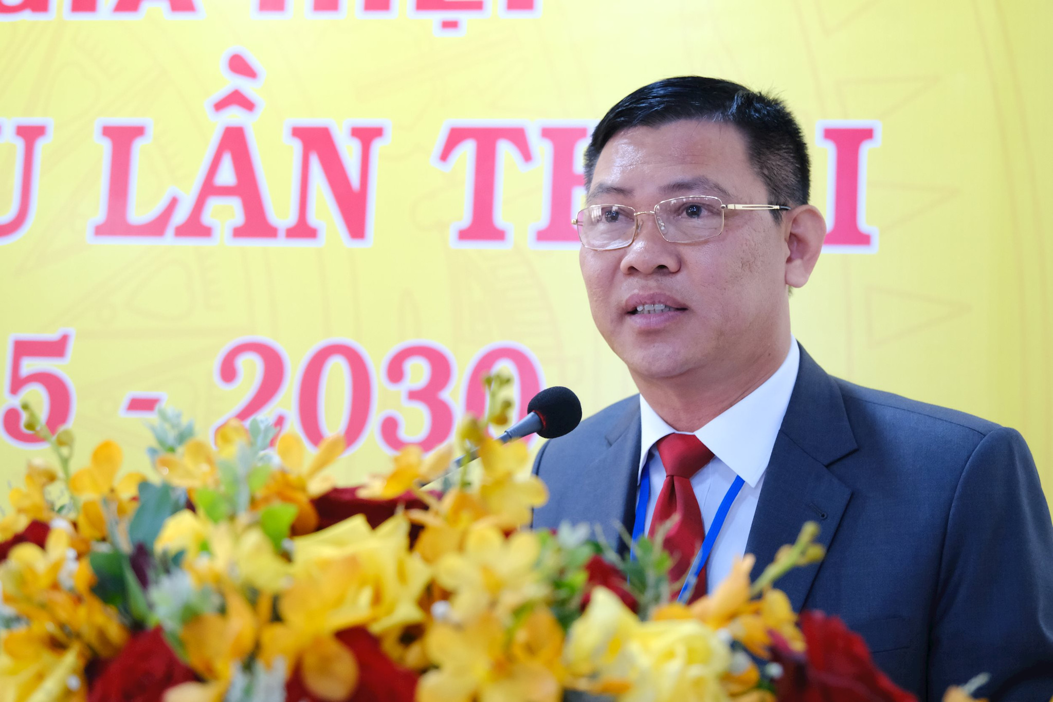 Bí thư Đảng ủy xã Gia Hiệp Nguyễn Thế Học phát biểu khai mạc Đại hội