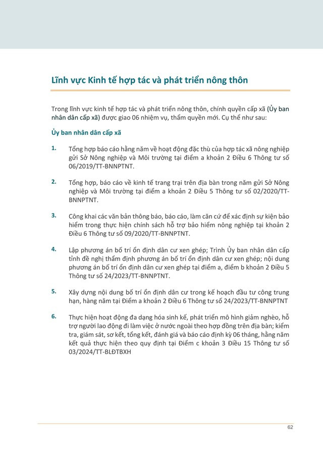 TOÀN VĂN: Sổ tay hướng dẫn thực hiện nhiệm vụ mới của cấp xã - lĩnh vực NÔNG NGHIỆP và MÔI TRƯỜNG- Ảnh 62. TOÀN VĂN: Sổ tay hướng dẫn thực hiện nhiệm vụ mới của cấp xã - lĩnh vực NÔNG NGHIỆP và MÔI TRƯỜNG- Ảnh 62.