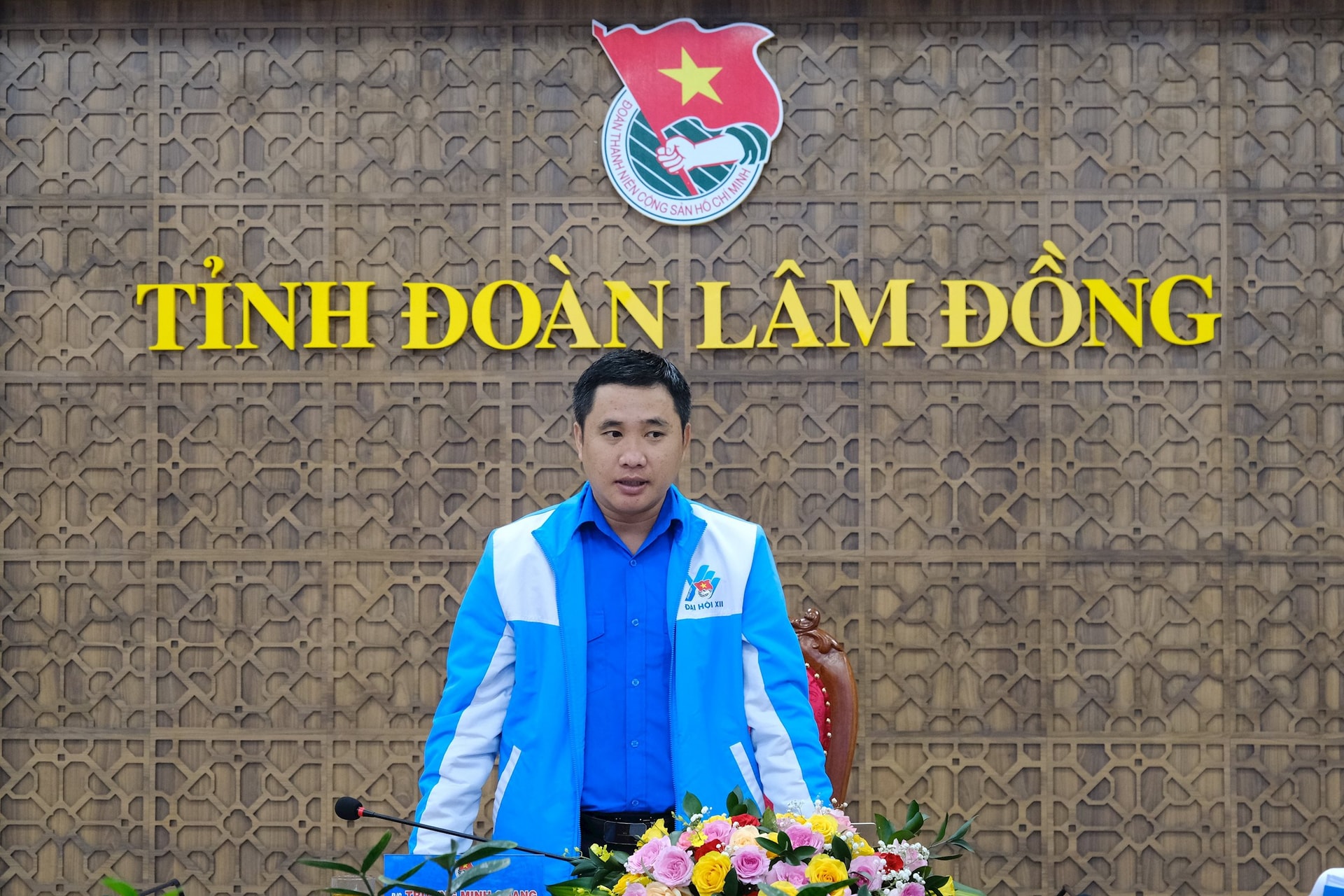 Bí thư Tỉnh Đoàn Lâm Đồng Trương Minh Quang phát biểu tại Hội nghị