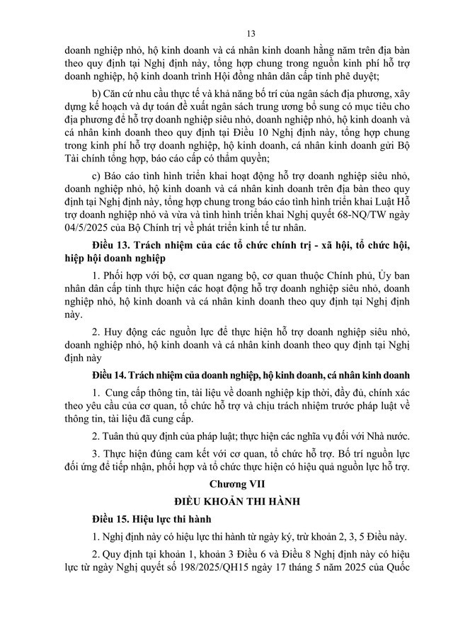 Dự thảo Nghị định hướng dẫn thi hành một số cơ chế, chính sách đặc biệt phát triển kinh tế tư nhân- Ảnh 15.