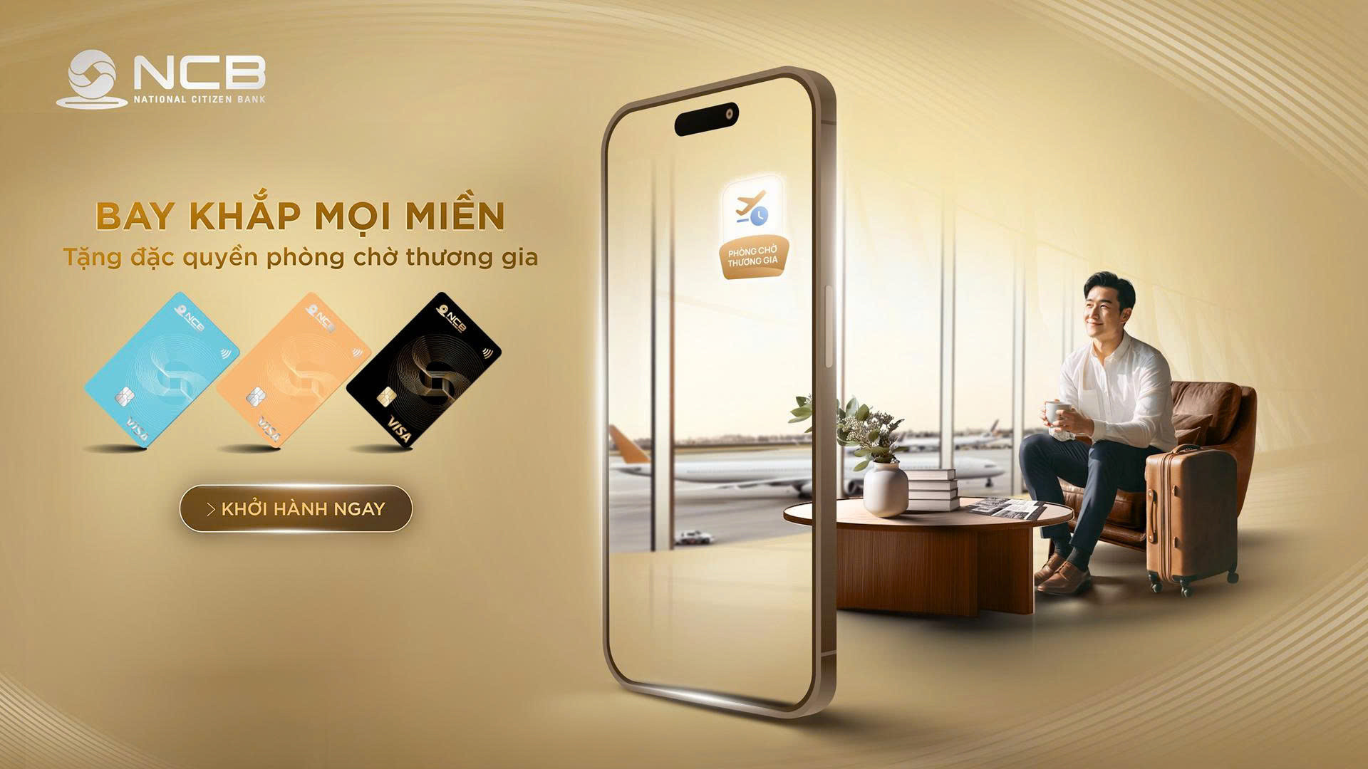 Đừng quên dành vài phút nghỉ ngơi tại phòng chờ thương gia trước khi cất cánh.