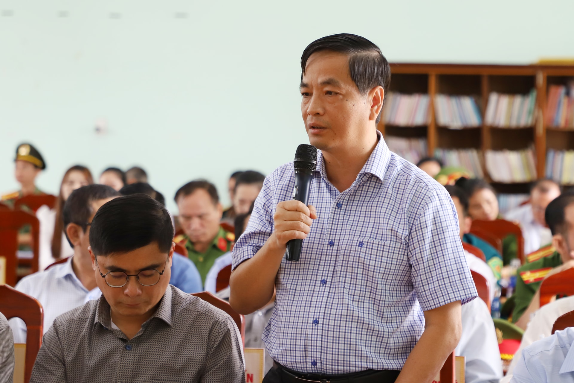 Đồng chí Võ Thanh Bình, Ủy viên Ban Thường vụ Tỉnh ủy, Trưởng Ban Tuyên giáo và Dân vận Tỉnh ủy đề nghị tăng cường nắm bắt tình hình tư tưởng trong Nhân dân, giải quyết vướng mắc cơ sở