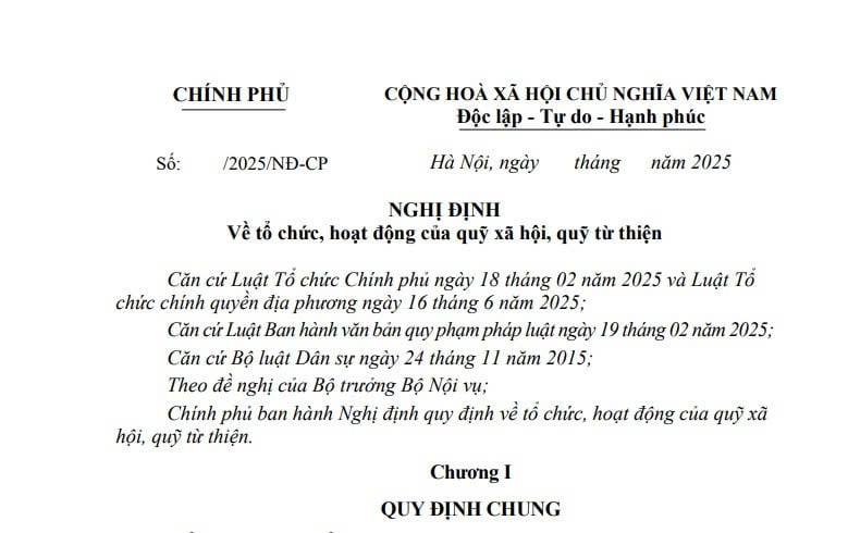 Cập nhật dự thảo Nghị định về tổ chức và hoạt động của quỹ xã hội, quỹ từ thiện 