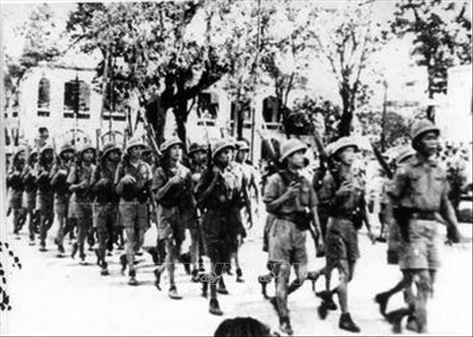 Đội Việt Nam Giải phóng quân trong ngày 291945 tại Hà Nội. Ảnh Nguyễn Bá KhoảnTTXVN phát