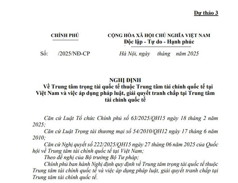 Cập nhật dự thảo Nghị định về Trung tâm trọng tài quốc tế thuộc Trung tâm tài chính quốc tế tại Việt Nam