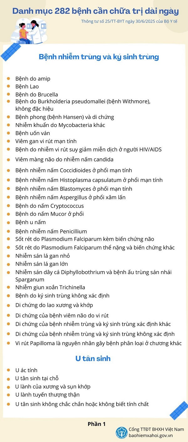 Mức hưởng trợ cấp ốm đau dài ngày và Danh mục bệnh cần chữa trị dài ngày- Ảnh 1.
