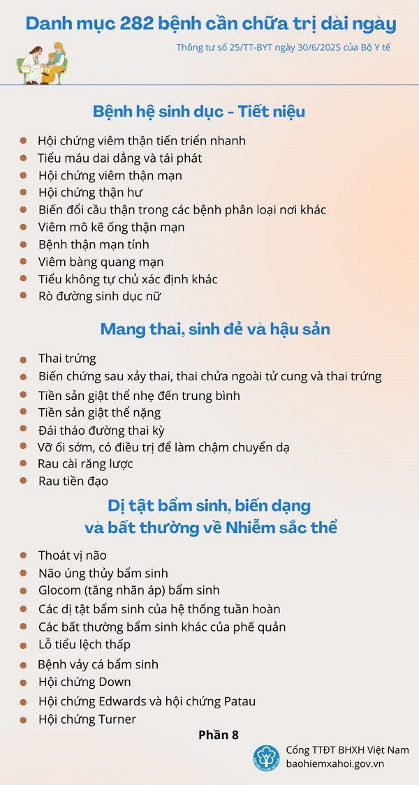Mức hưởng trợ cấp ốm đau dài ngày và Danh mục bệnh cần chữa trị dài ngày- Ảnh 8.