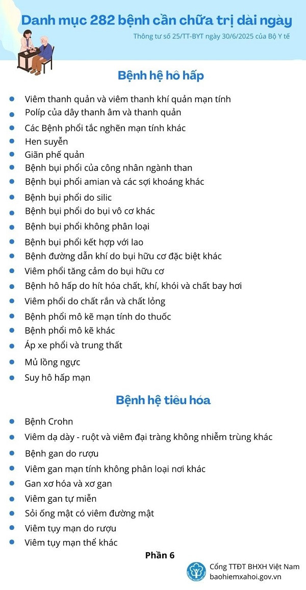 Mức hưởng trợ cấp ốm đau dài ngày và Danh mục bệnh cần chữa trị dài ngày- Ảnh 6.
