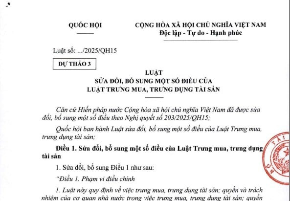 Đã có dự thảo Luật sửa đổi Luật Trưng mua, trưng dụng tài sản