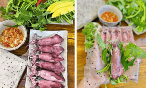 Vì sao món mực hấp cuốn rau muống bánh tráng gây sốt mạng?