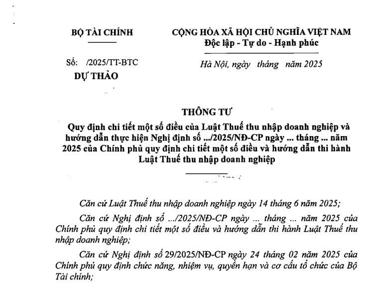 Cập nhật dự thảo Thông tư hướng dẫn thi hành Luật Thuế thu nhập doanh nghiệp 