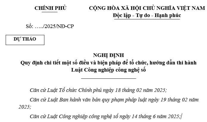 Dự thảo Nghị định hướng dẫn Luật Công nghiệp công nghệ số 