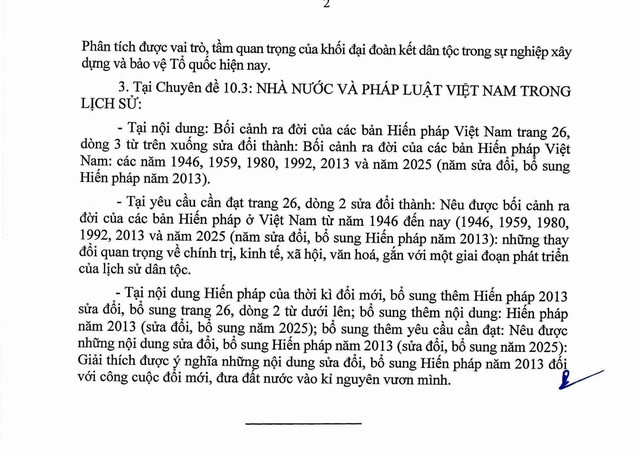 Sửa đổi, bổ sung chương trình giáo dục phổ thông môn Lịch sử lớp 10- Ảnh 2.