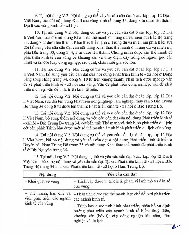 Sửa đổi, bổ sung chương trình giáo dục phổ thông môn  Địa lý cấp THPT- Ảnh 2.