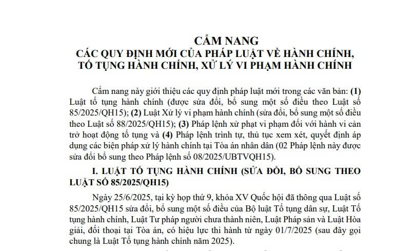 Cẩm nang quy định mới của pháp luật về hành chính, tố tụng hành chính và xử lý vi phạm hành chính 