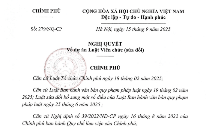 Chính phủ thống nhất thông qua dự án Luật Viên chức (sửa đổi)