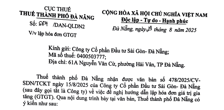 Công văn 537/DAN-QLDN2 hướng dẫn mới về việc lập hóa đơn giá trị gia tăng