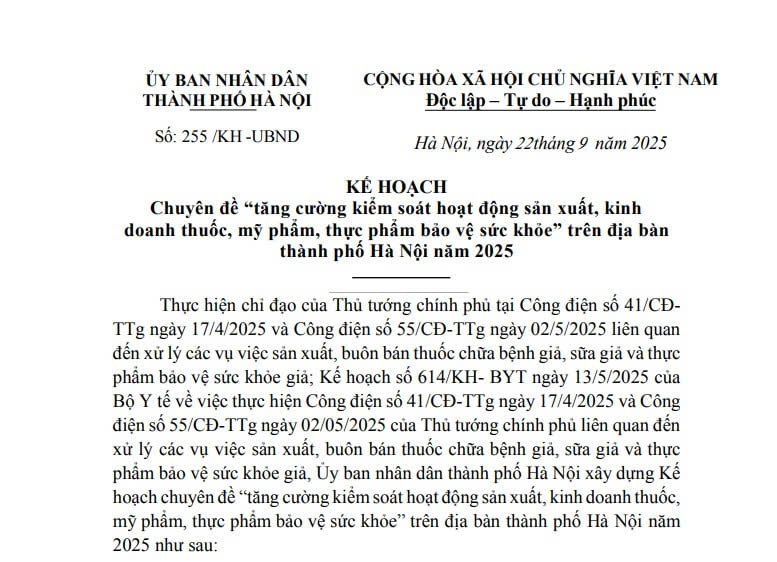 Hà Nội: Kế hoạch tăng cường kiểm soát hoạt động sản xuất kinh doanh thuốc, mỹ phẩm và thực phẩm bảo vệ sức khỏe năm 2025 
