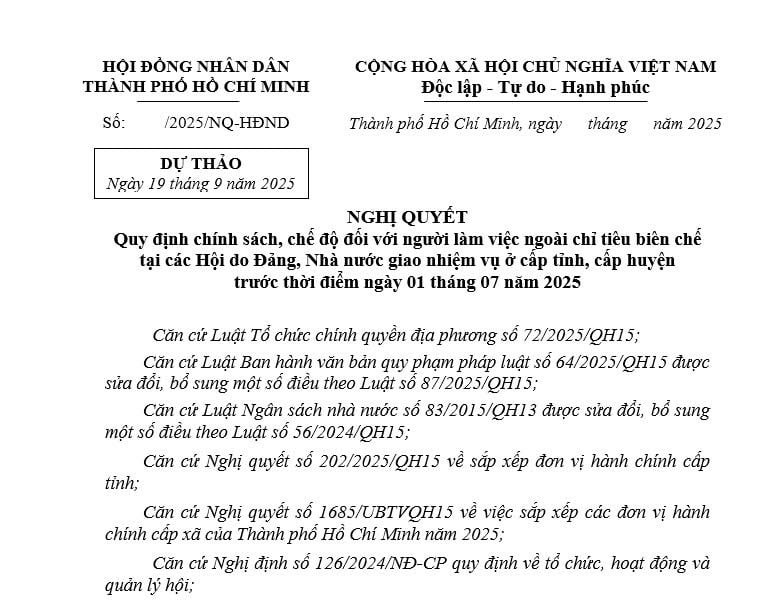 TPHCM: Đề xuất mức hỗ trợ với người ngoài biên chế tại các Hội do Đảng, Nhà nước giao nhiệm vụ ở cấp tỉnh và cấp huyện trước 01/7/2025
