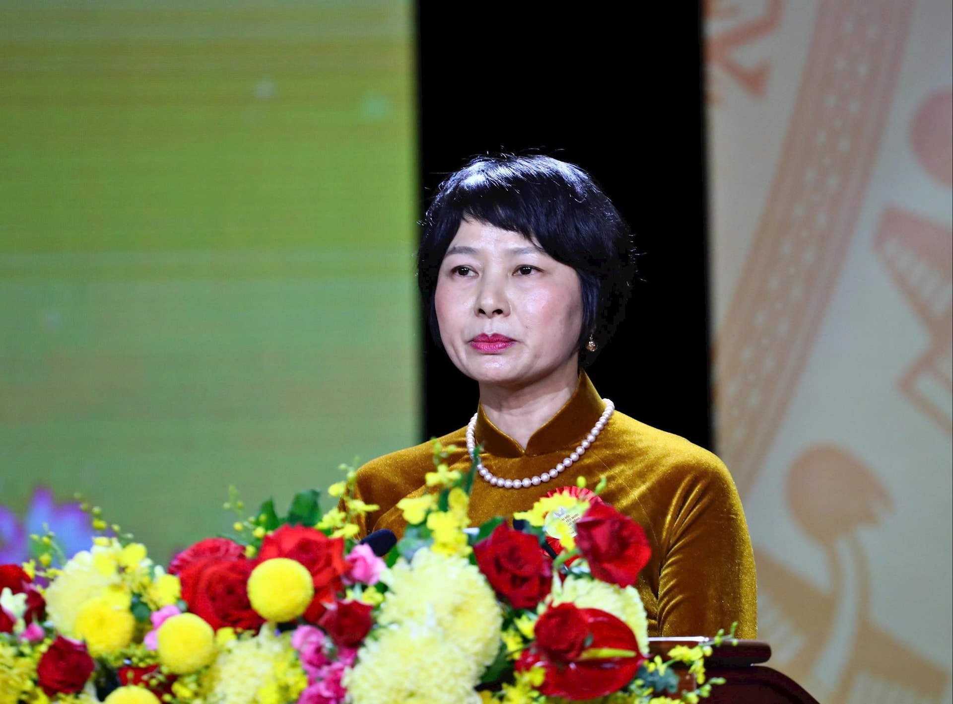 Phó Bí thư Tỉnh uỷ, Chủ tịch UBMTTQ Việt Nam tỉnh Lâm Đồng Phạm Thị Phúc phát biểu hưởng ứng lời phát biểu phát động phong trào thi đua yêu nước giai đoạn 2025-2030
