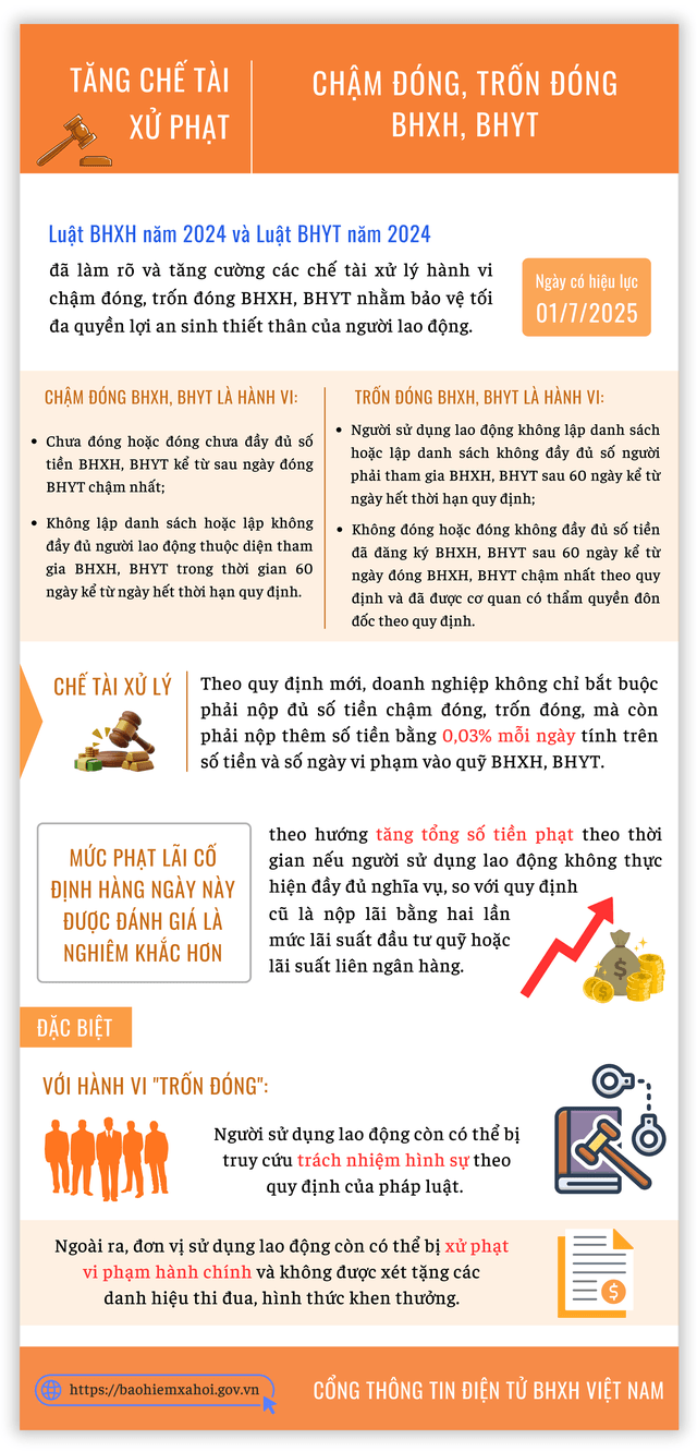 Tăng chế tài xử phạt chậm đóng, trốn đóng bảo hiểm xã hội, bảo hiểm y tế- Ảnh 1.