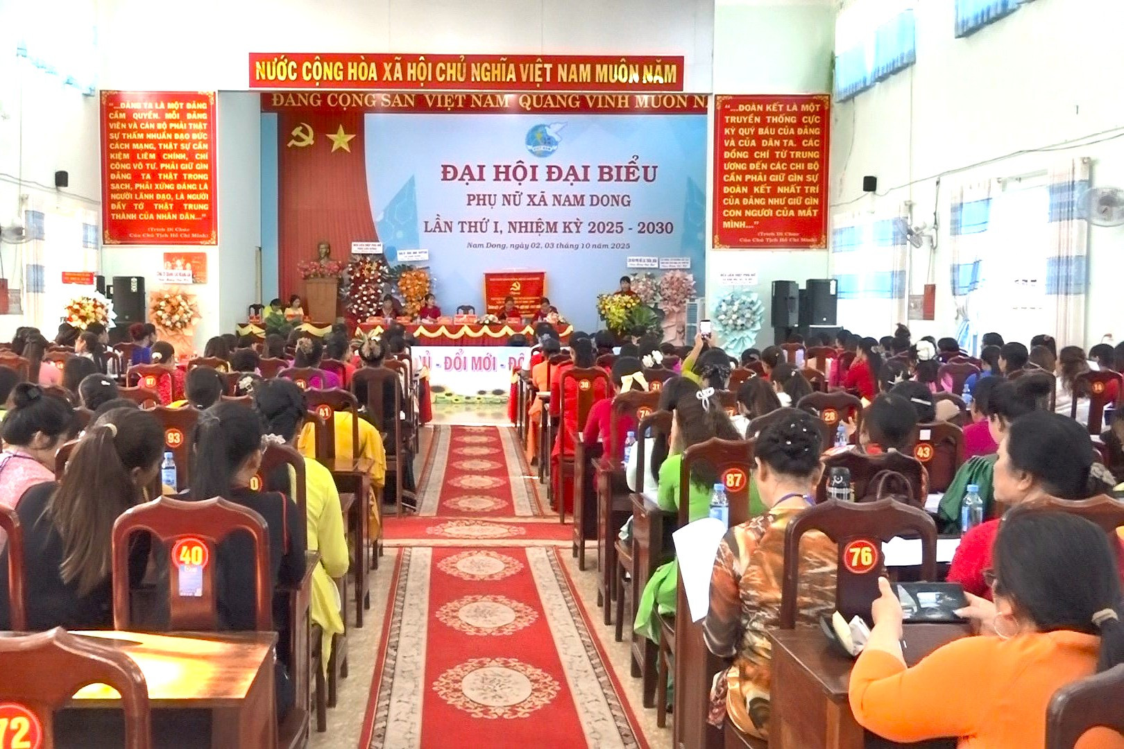Toàn cảnh Đại hội Hội LHPN xã Nam Dong Lần thứ I, Nhiệm kỳ 2025 - 2030