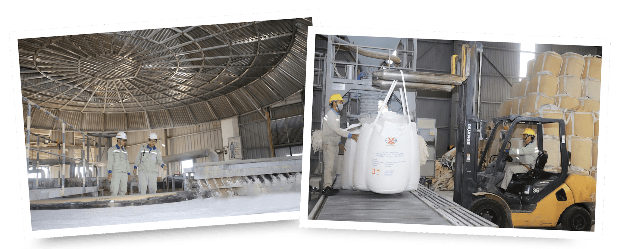 Công nhân sản xuất theo dây chuyền tại Nhà máy Alumin Nhân Cơ