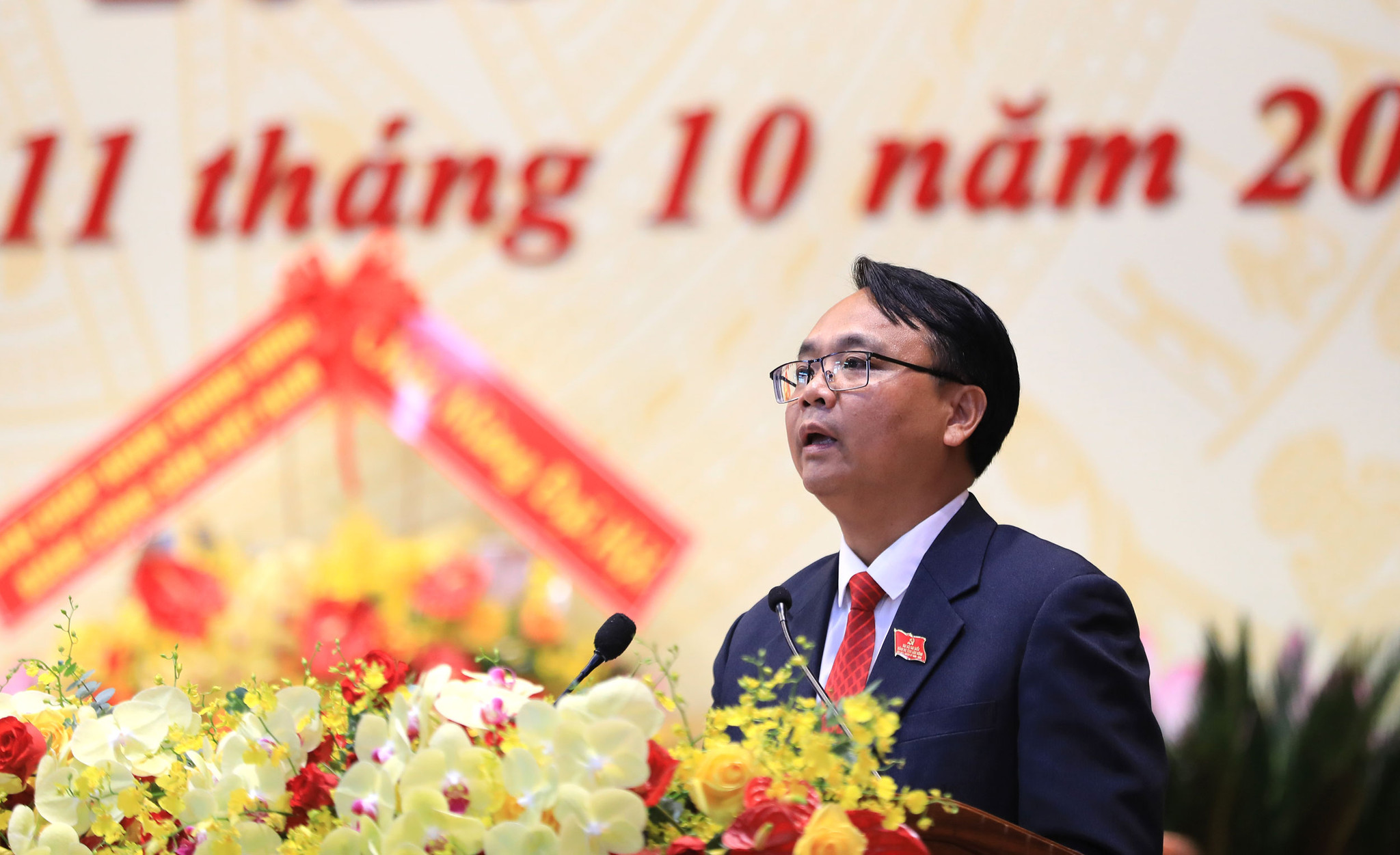 Đồng chí Đặng Hồng Sỹ, Phó Bí thư Tỉnh ủy quán triệt một số nội dung trong quá trình diễn ra Đại hội