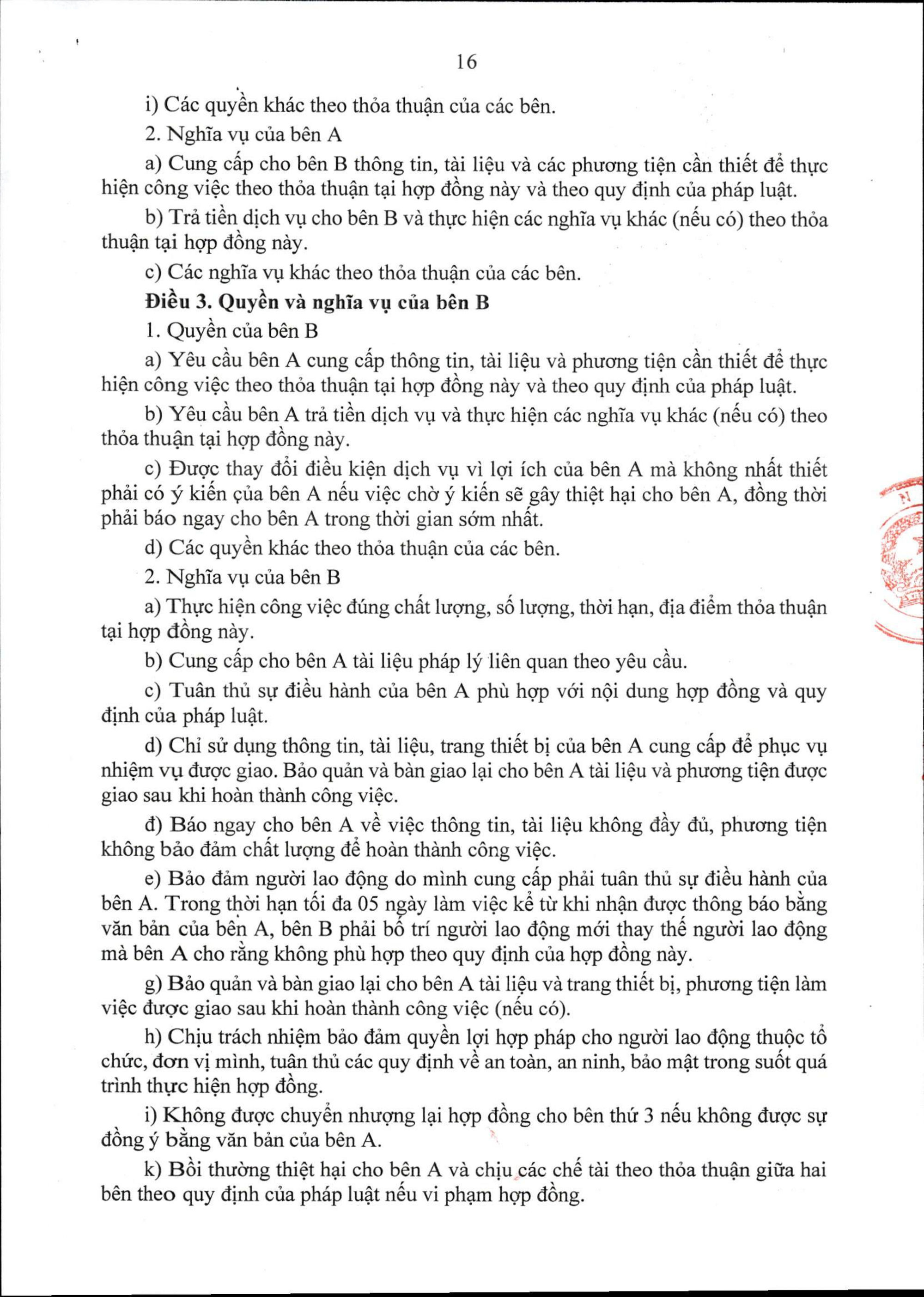 Mẫu hợp đồng dịch vụ thực hiện nhiệm vụ của công chức (ký kết với pháp nhân) áp dụng từ 16/11- Ảnh 3.
