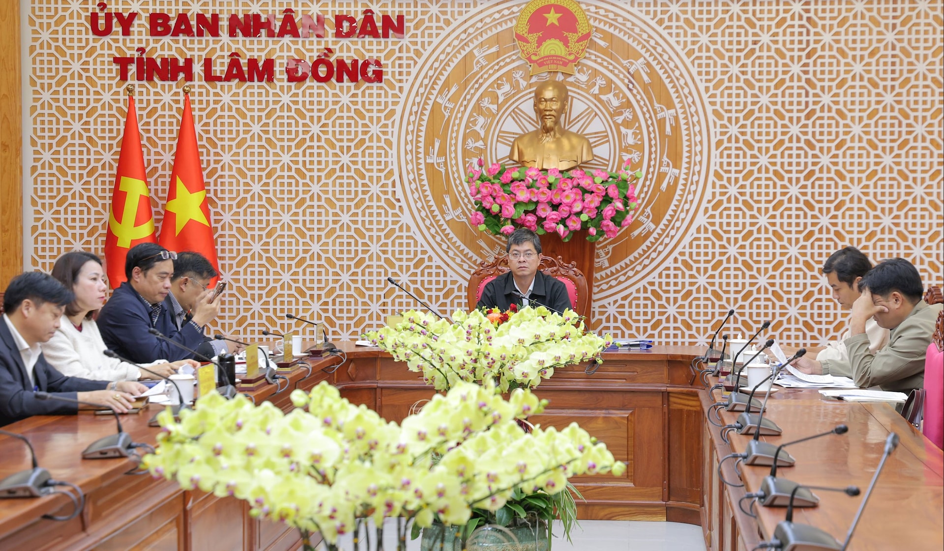 Quang cảnh tại điểm cầu UBND tỉnh Lâm Đồng