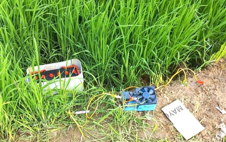 Bộ kích điện để bẫy chuột được cơ quan chức năng phát hiện tại hiện trường, nơi bà T.T.P. tử vong.