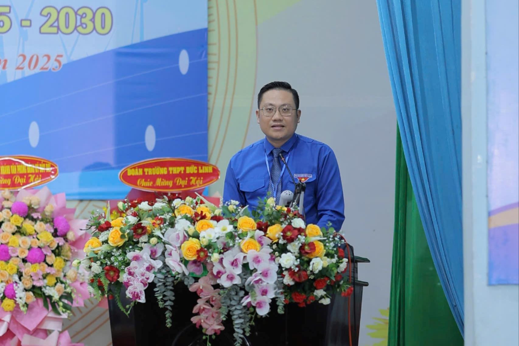 Phó Bí thư Tỉnh đoàn Lâm Đồng Đoàn Minh Tâm phát biểu tại Đại hội