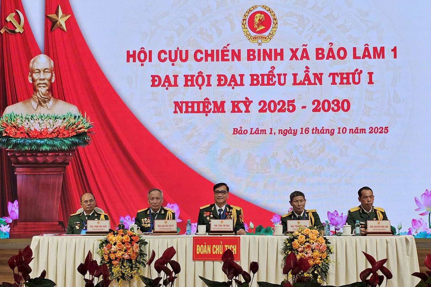 Đoàn Chủ tịch Đại hội đại biểu Hội CCB xã Bảo Lâm 1
