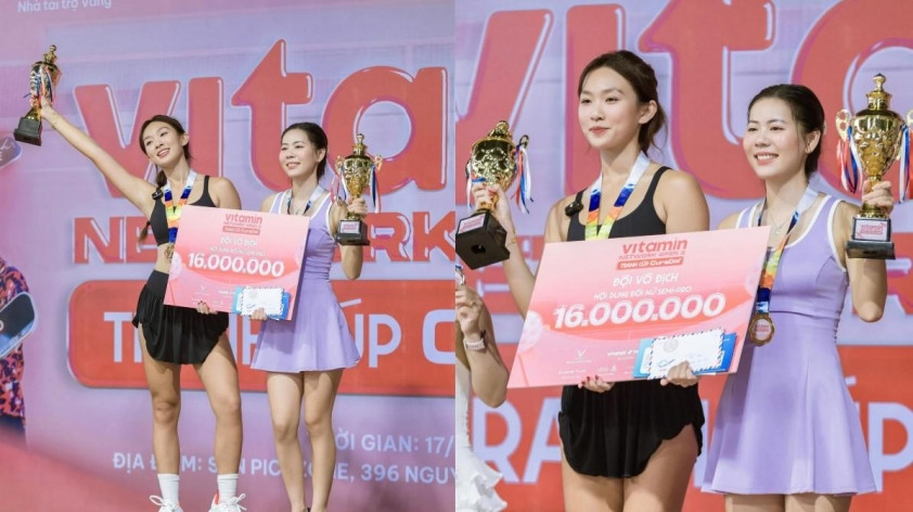 Em Kim và Hương Ly vô địch đôi nữ semi-pro tại VITAMIN NETWORK OPEN lần II