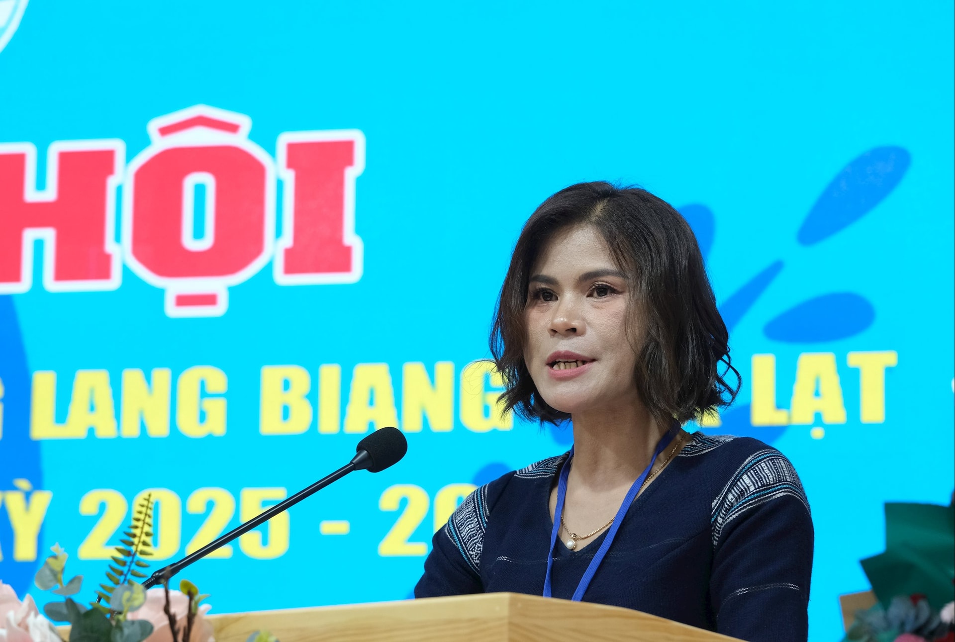 Die Vorsitzende der Frauenunion des Bezirks Lang Biang, Da Lat, hielt die Eröffnungsrede des Kongresses