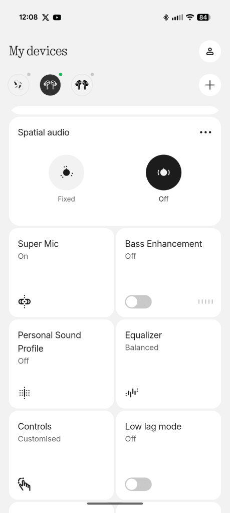 Giao diện EQ của ứng dụng Nothing X trên Nothing Ear (3)