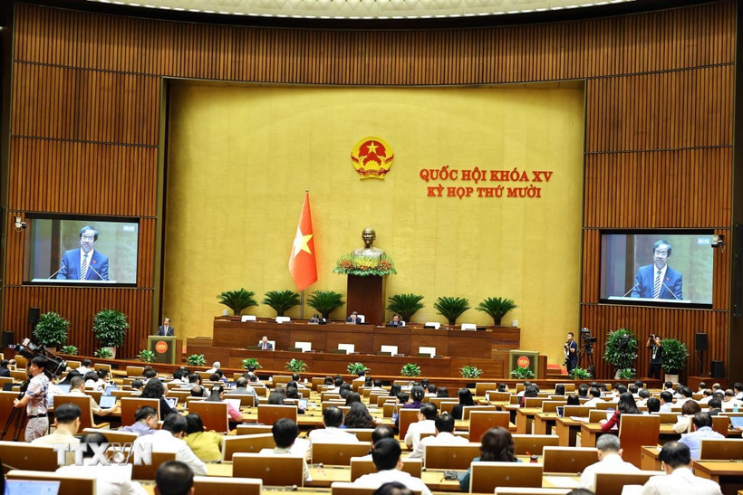 Quang cảnh phiên họp sáng 22/10. (Ảnh: Minh Đức/TTXVN)