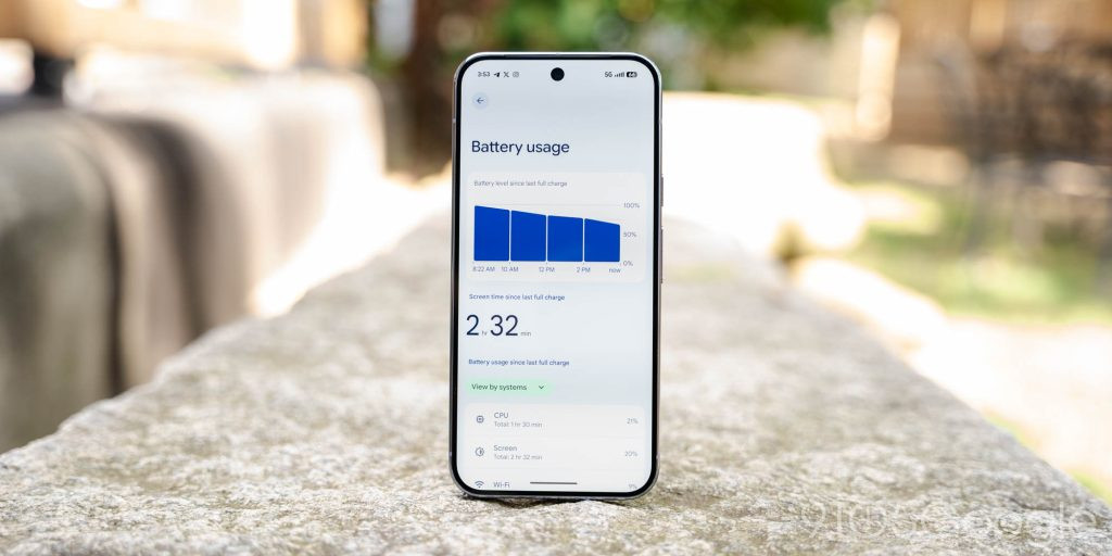 Thống kê thời lượng sử dụng pin trên Pixel 10 Pro XL