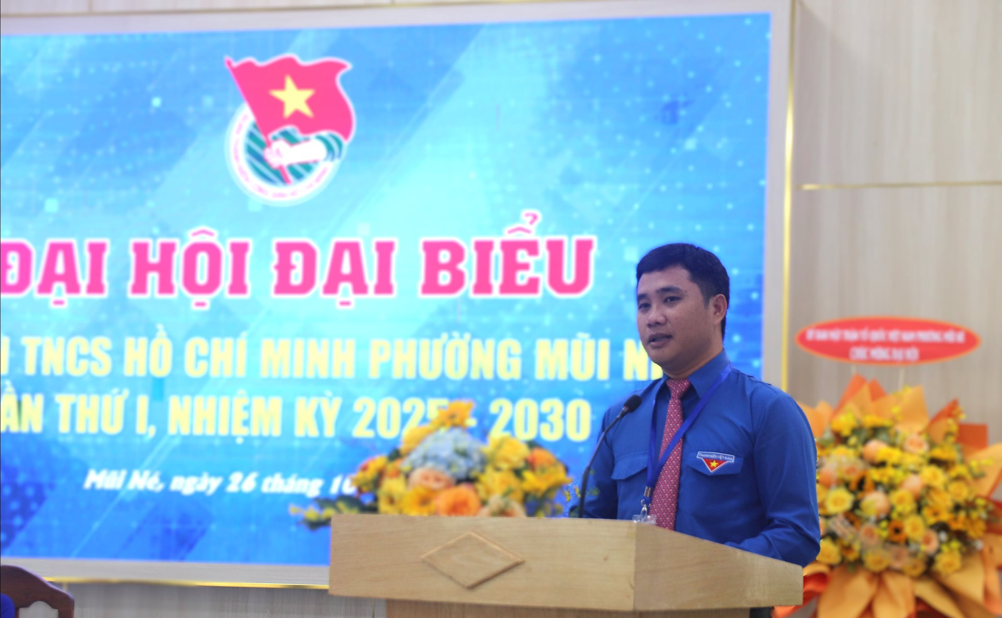 Đồng chí Trương Minh Quang, Tỉnh ủy viên, Bí thư Tỉnh đoàn Lâm Đồng phát biểu chỉ đạo Đại hội