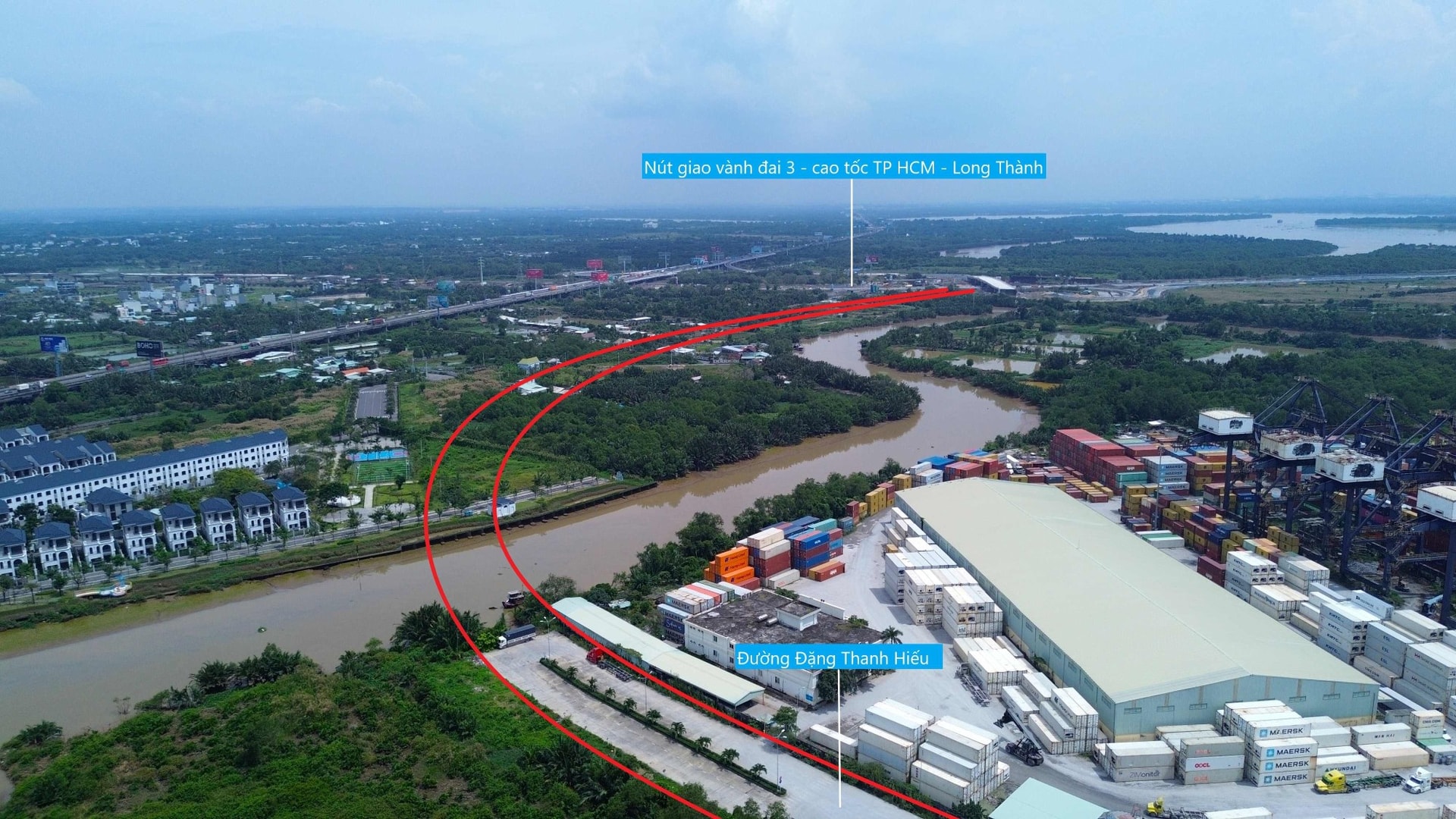 Khu vực nút giao Vành đai 3 và cao tốc TP.HCM - Long Thành, điểm cuối của dự án.