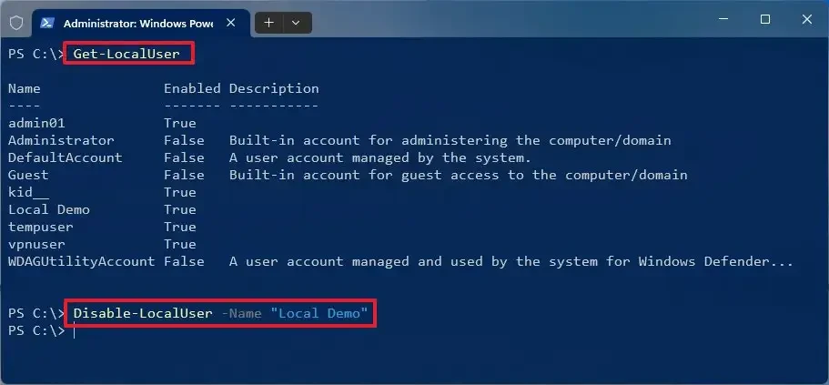 cach vo hieu hoa tai khoan nguoi dung tren Windows 115