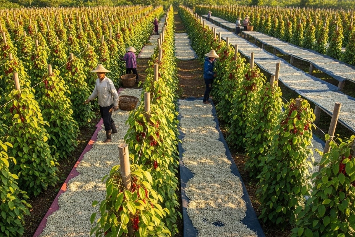 Cena pepře dnes 31.10. Trh si dává pauzu, Lam Dong vede s cenou 148 000 VND/kg