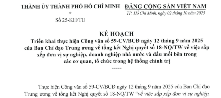Đã có Kế hoạch 25-KH/TU triển khai Công văn 59-CV/BCĐ về sắp xếp trường học và cơ sở y tế